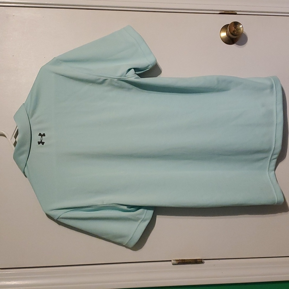 New Under Armour Men's M light blue polo style short sleeve shirt - Picture 5 of 5